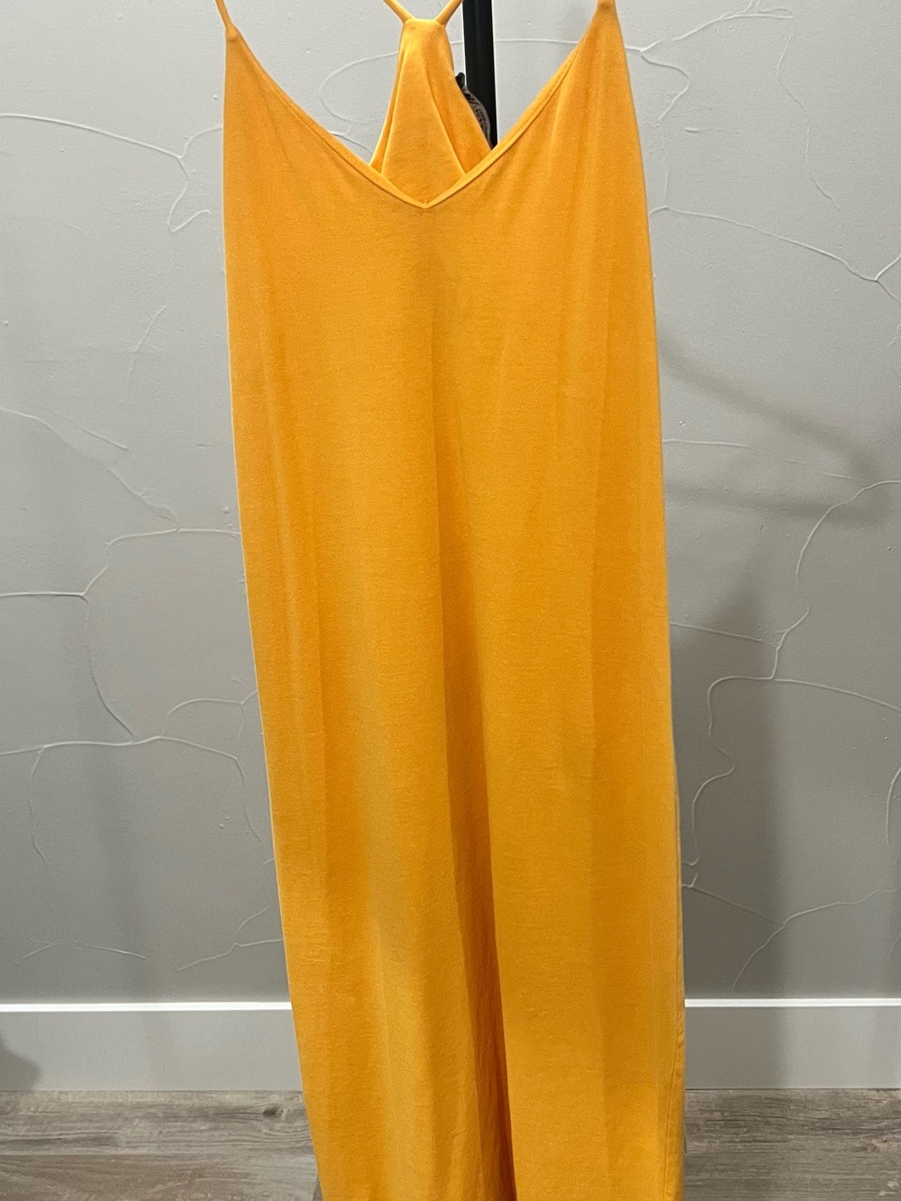 Mustard Yellow V-Neck Maxi Dress Pockets